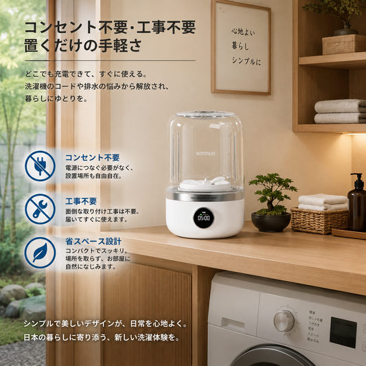 Washai™ポータブルミニ洗濒機|USB充電式・小物・靴下小洗いに
