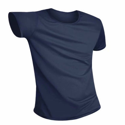 Clearance Ice Silk Mesh T-shirt Men's Short Sleeve Breathable Sports Quick Dry Clothes Black Technology Nano Waterproof and Anti-fouling Waterproof