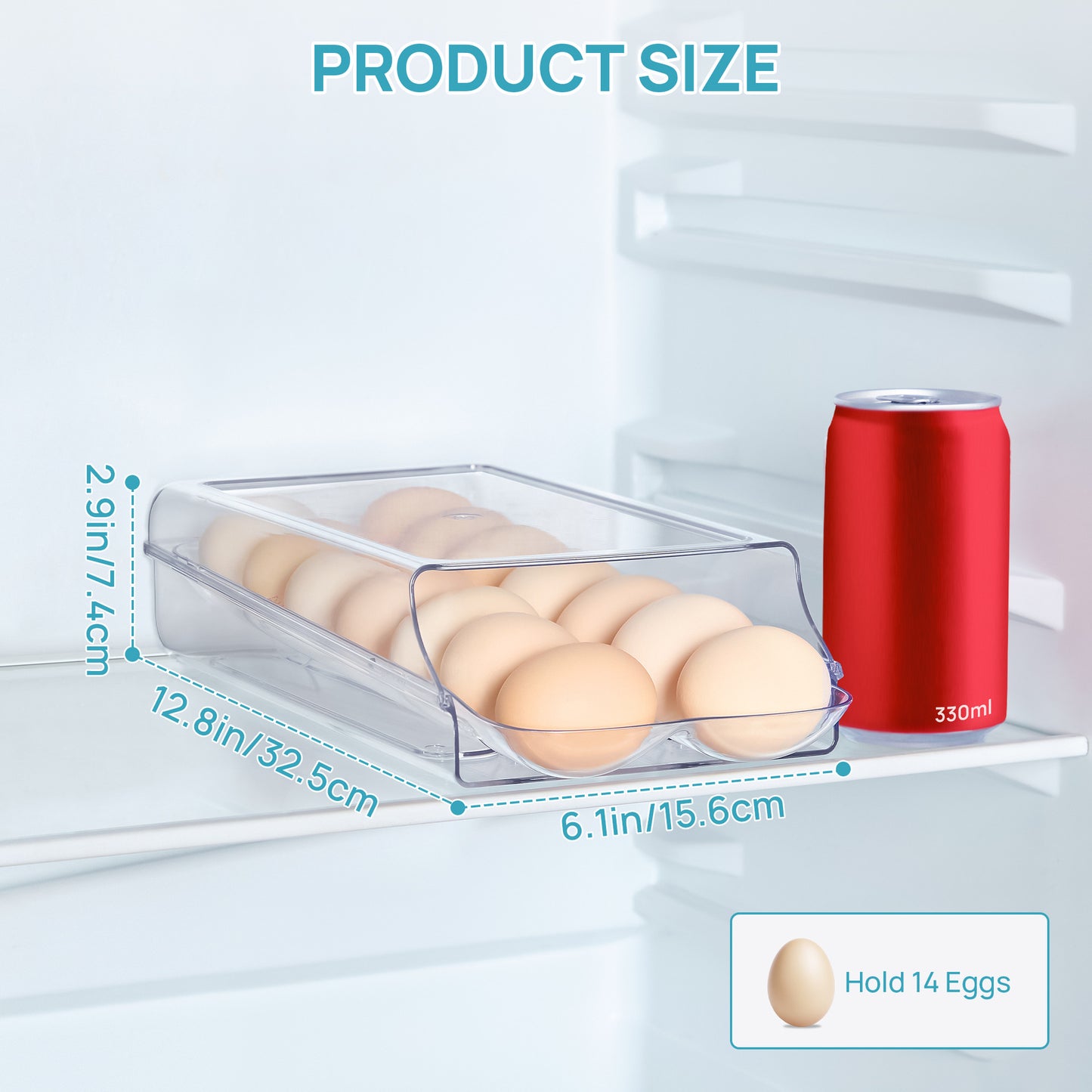 EggBox™14仕切り引き出し式エッグ収納ケース