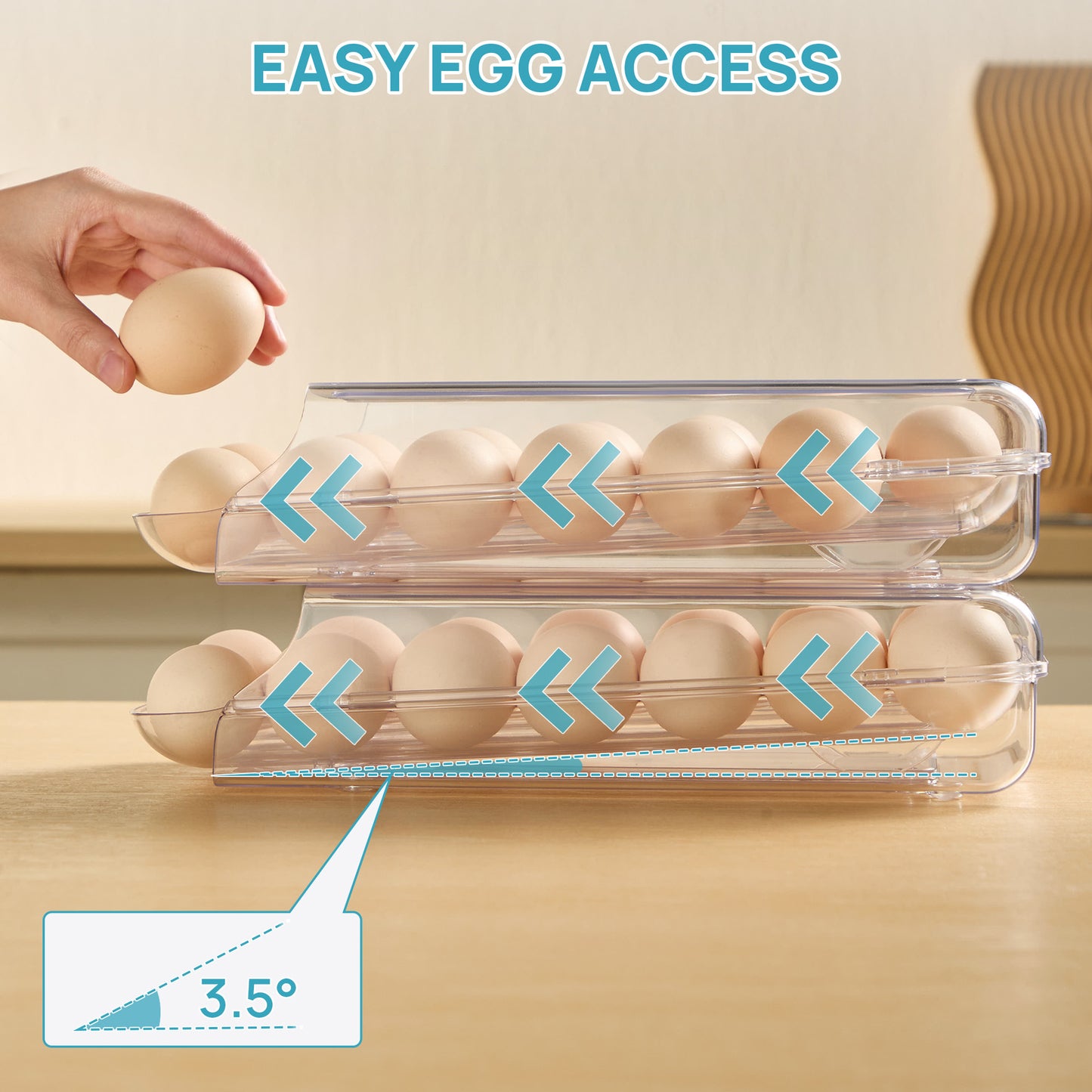 EggBox™14仕切り引き出し式エッグ収納ケース