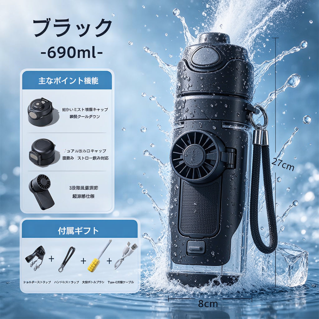 690mlボトル+3段階調整ファン