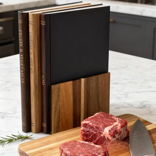 Acacia Wood Book Shaped Cutting Board Serving Tray
