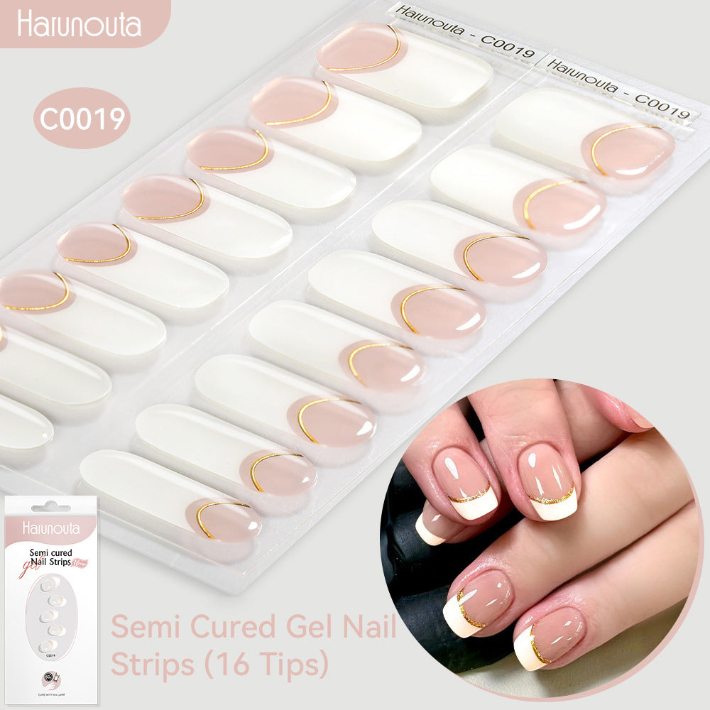 NAILGLOWJP™半硬化ジェルネイルシール 16枚セット｜UV・LEDライト対応・全50種類