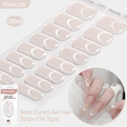 NAILGLOWJP™半硬化ジェルネイルシール 16枚セット｜UV・LEDライト対応・全50種類