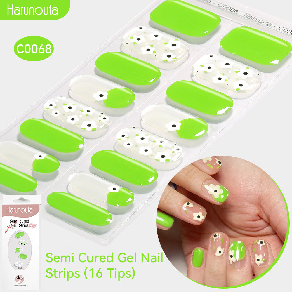 NAILGLOWJP™半硬化ジェルネイルシール 16枚セット｜UV・LEDライト対応・全50種類