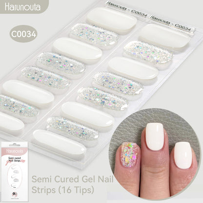 NAILGLOWJP™半硬化ジェルネイルシール 16枚セット｜UV・LEDライト対応・全50種類