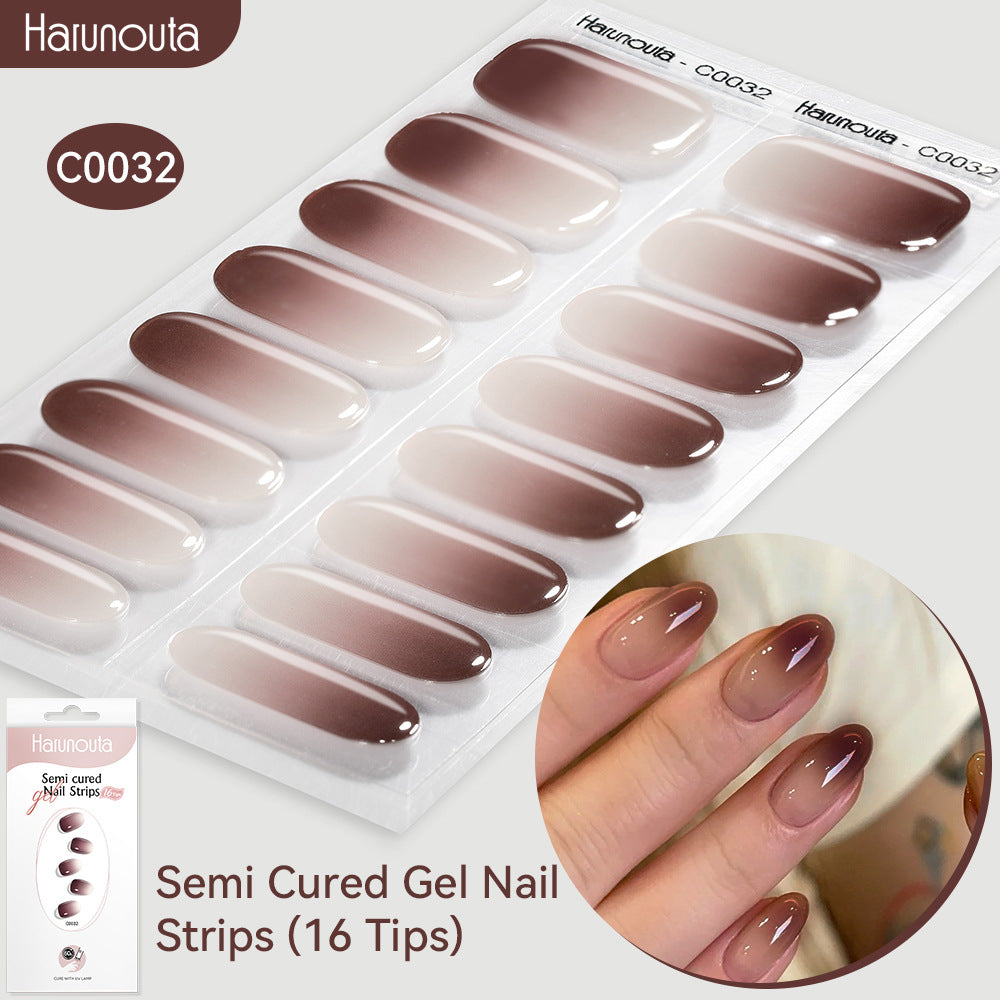 NAILGLOWJP™半硬化ジェルネイルシール 16枚セット｜UV・LEDライト対応・全50種類