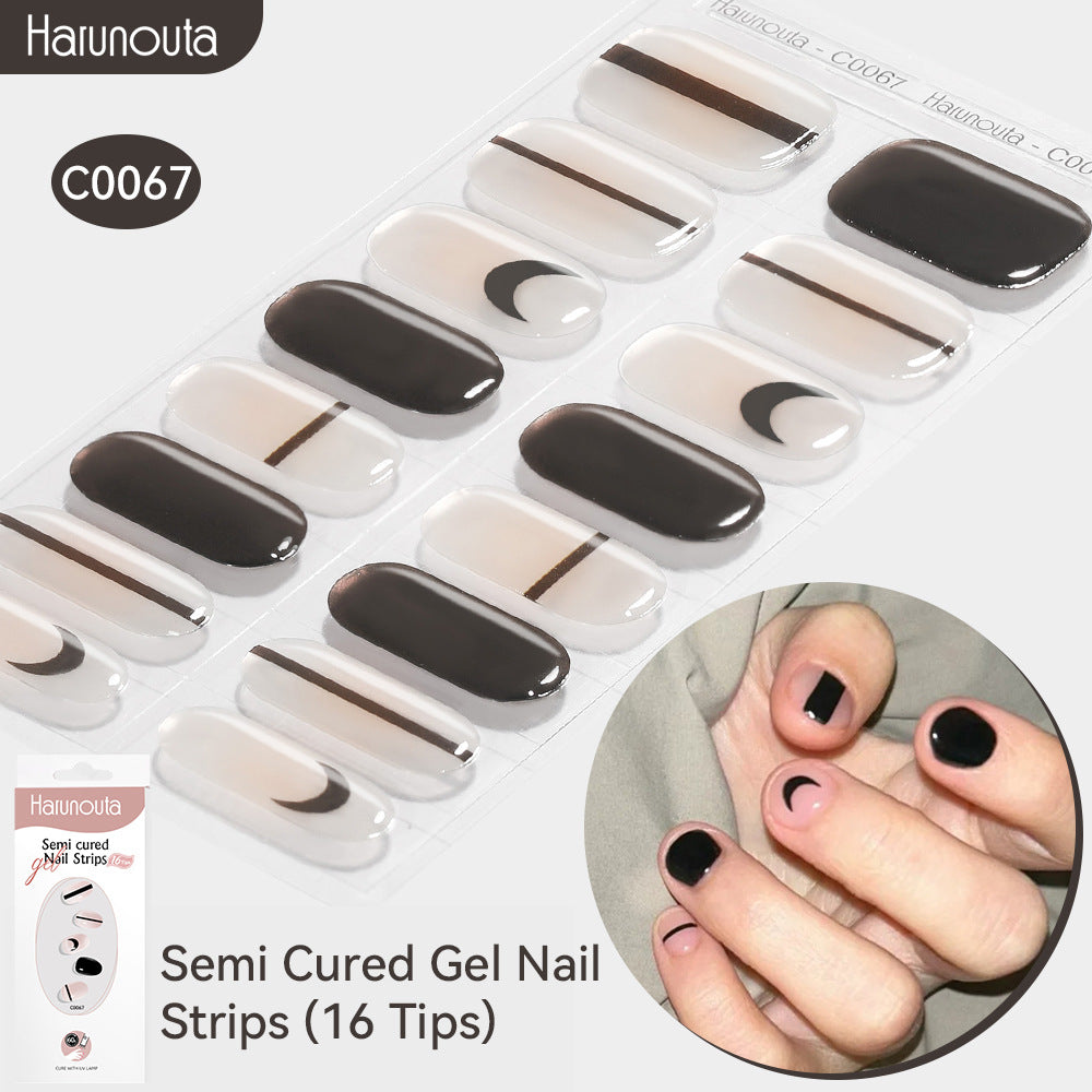 NAILGLOWJP™半硬化ジェルネイルシール 16枚セット｜UV・LEDライト対応・全50種類