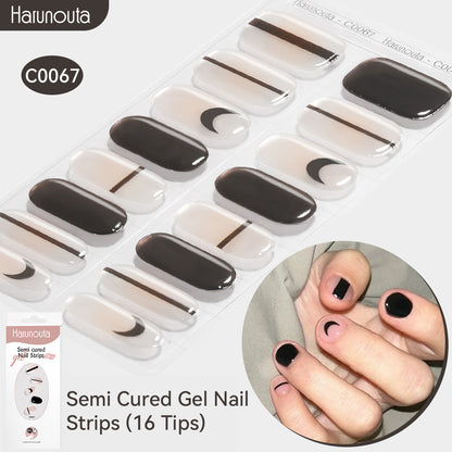 NAILGLOWJP™半硬化ジェルネイルシール 16枚セット｜UV・LEDライト対応・全50種類