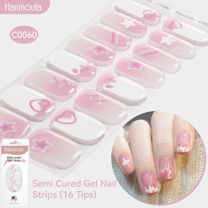 NAILGLOWJP™半硬化ジェルネイルシール 16枚セット｜UV・LEDライト対応・全50種類