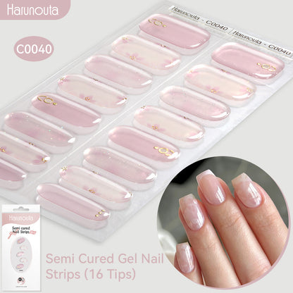 NAILGLOWJP™半硬化ジェルネイルシール 16枚セット｜UV・LEDライト対応・全50種類