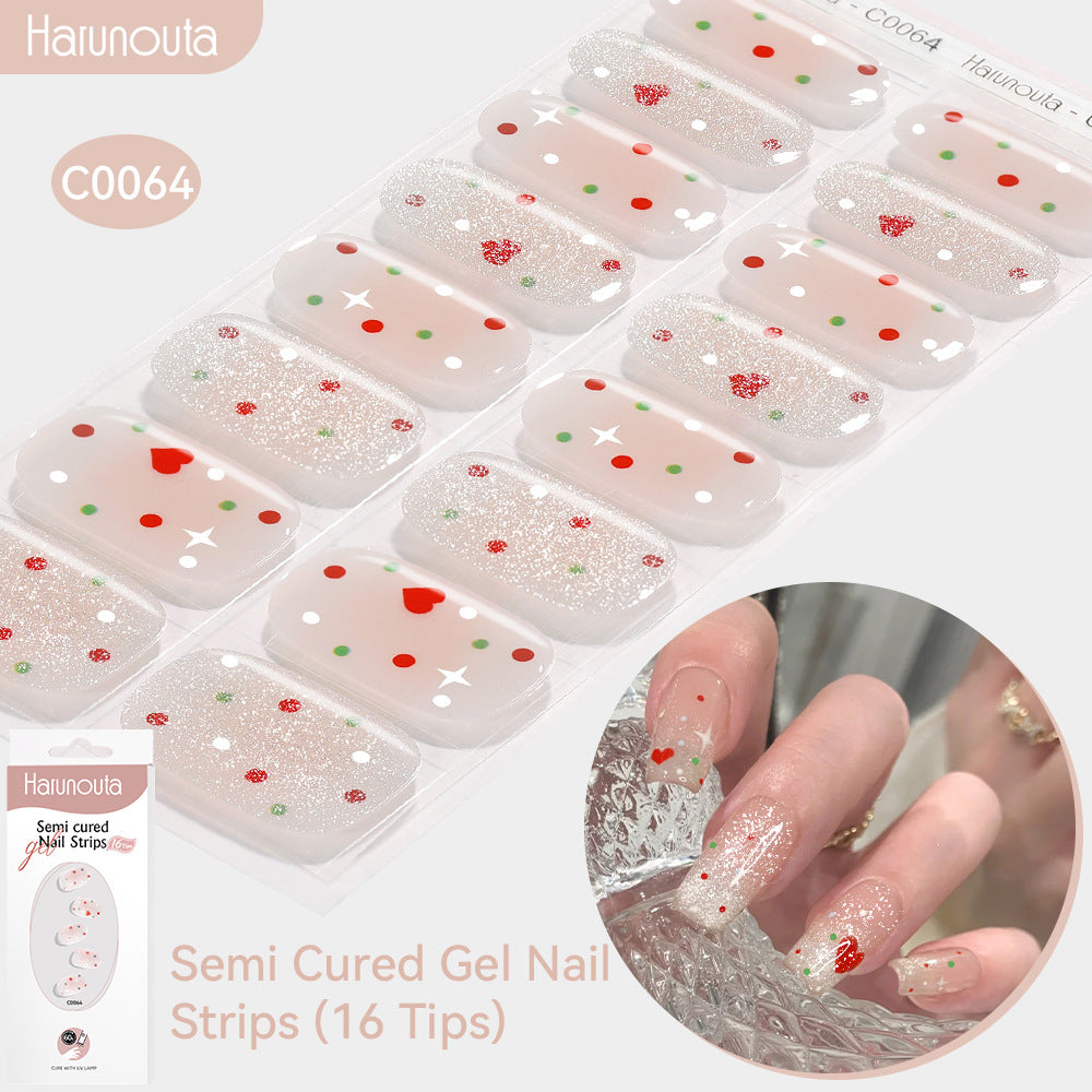 NAILGLOWJP™半硬化ジェルネイルシール 16枚セット｜UV・LEDライト対応・全50種類
