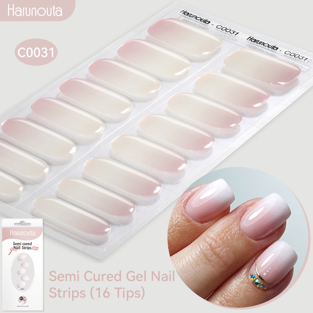 NAILGLOWJP™半硬化ジェルネイルシール 16枚セット｜UV・LEDライト対応・全50種類