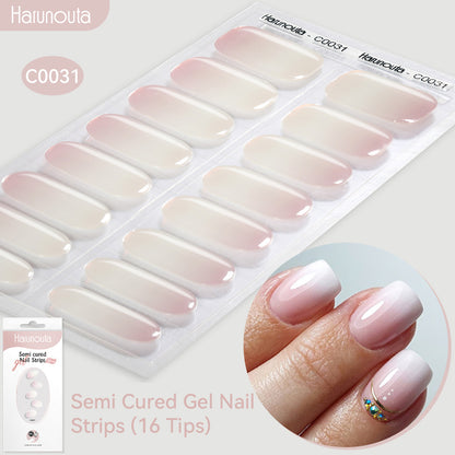 NAILGLOWJP™半硬化ジェルネイルシール 16枚セット｜UV・LEDライト対応・全50種類