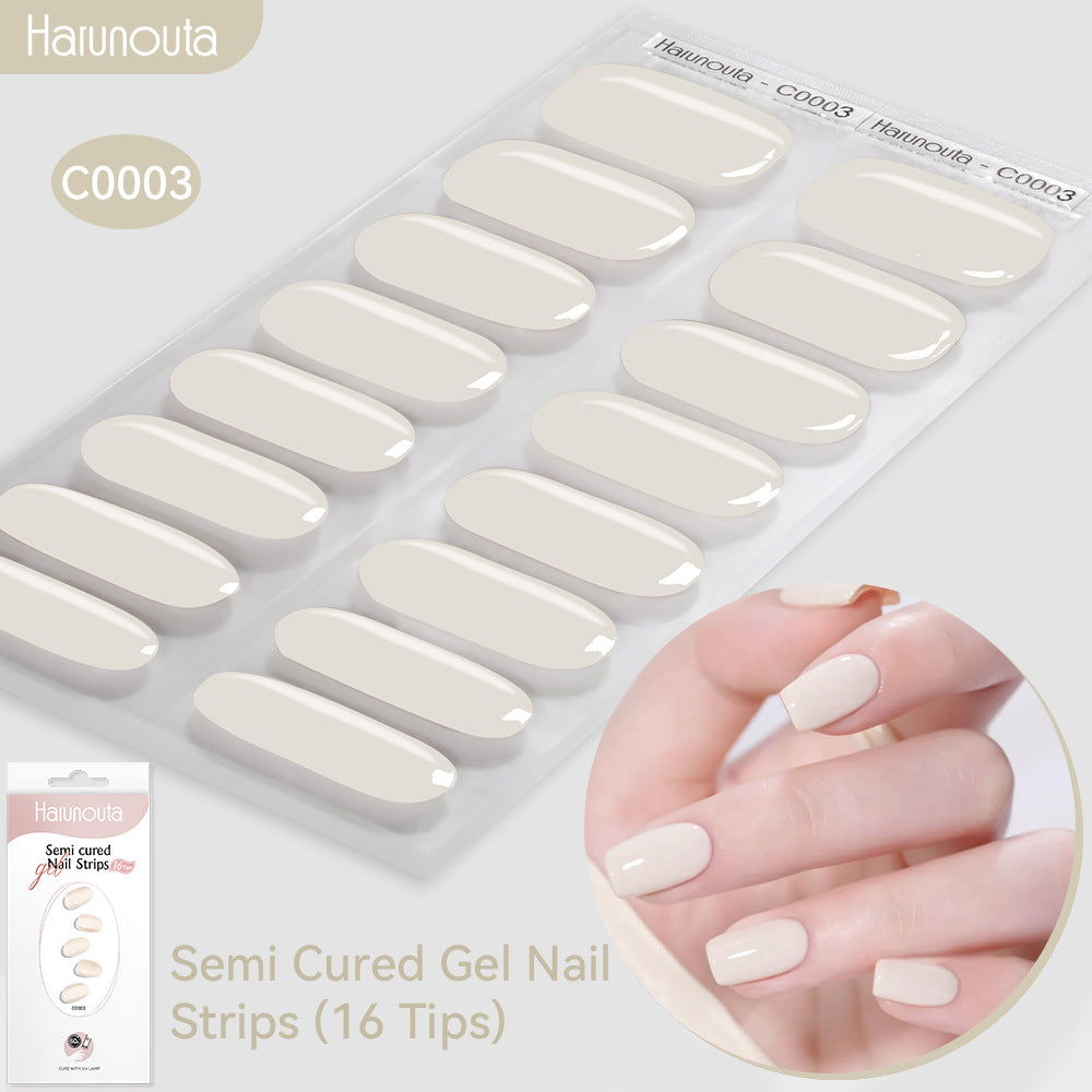 NAILGLOWJP™半硬化ジェルネイルシール 16枚セット｜UV・LEDライト対応・全50種類