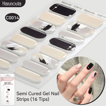 NAILGLOWJP™半硬化ジェルネイルシール 16枚セット｜UV・LEDライト対応・全50種類