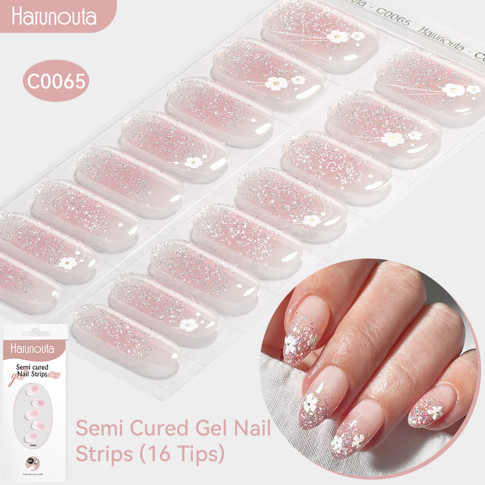 NAILGLOWJP™半硬化ジェルネイルシール 16枚セット｜UV・LEDライト対応・全50種類