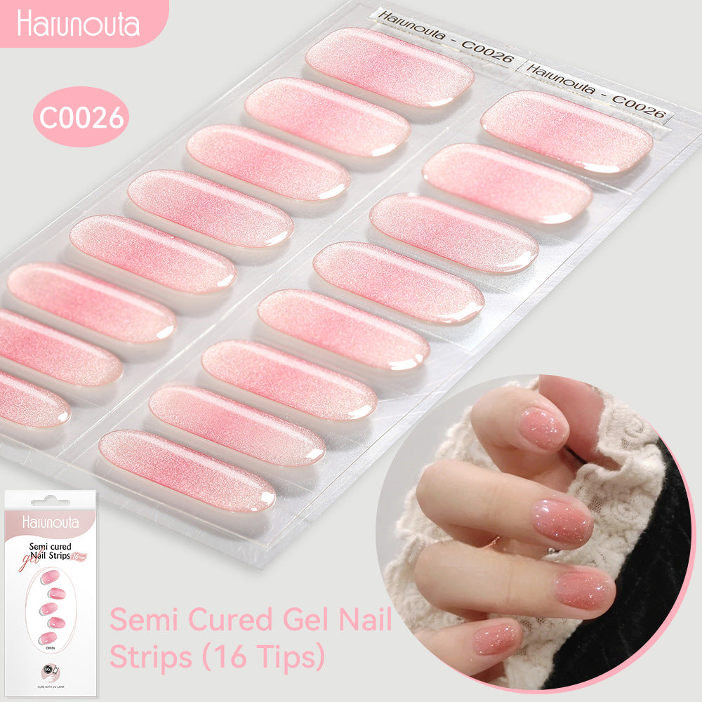 NAILGLOWJP™半硬化ジェルネイルシール 16枚セット｜UV・LEDライト対応・全50種類