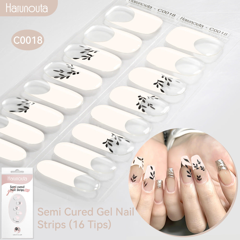 NAILGLOWJP™半硬化ジェルネイルシール 16枚セット｜UV・LEDライト対応・全50種類