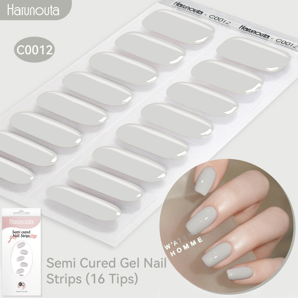 NAILGLOWJP™半硬化ジェルネイルシール 16枚セット｜UV・LEDライト対応・全50種類