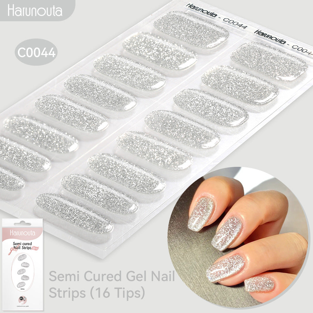 NAILGLOWJP™半硬化ジェルネイルシール 16枚セット｜UV・LEDライト対応・全50種類