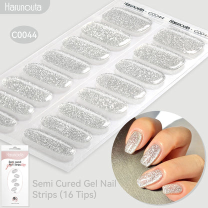 NAILGLOWJP™半硬化ジェルネイルシール 16枚セット｜UV・LEDライト対応・全50種類