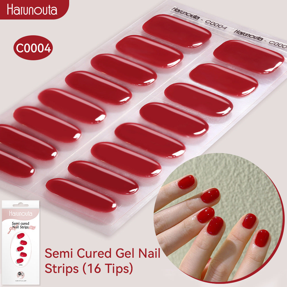 NAILGLOWJP™半硬化ジェルネイルシール 16枚セット｜UV・LEDライト対応・全50種類