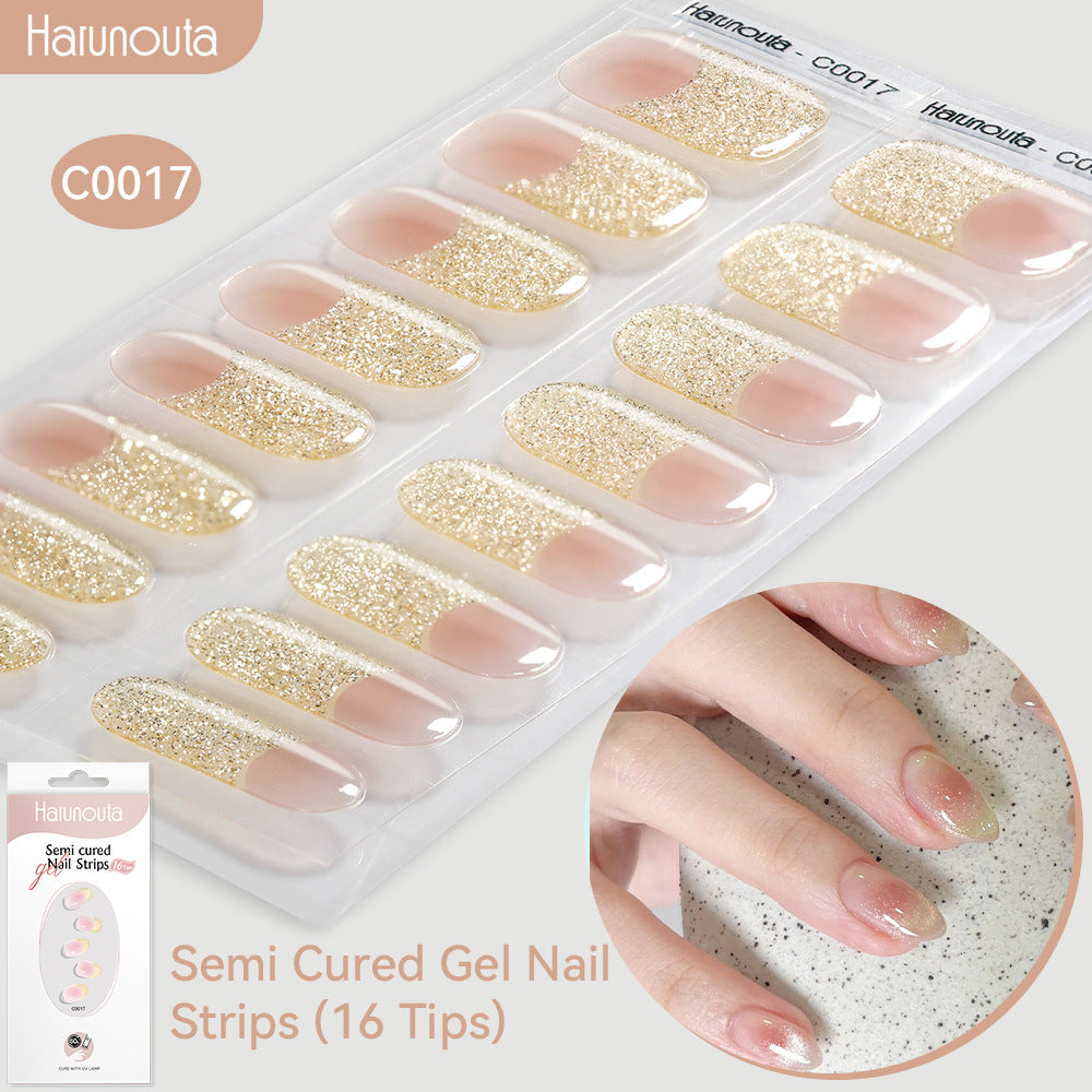 NAILGLOWJP™半硬化ジェルネイルシール 16枚セット｜UV・LEDライト対応・全50種類