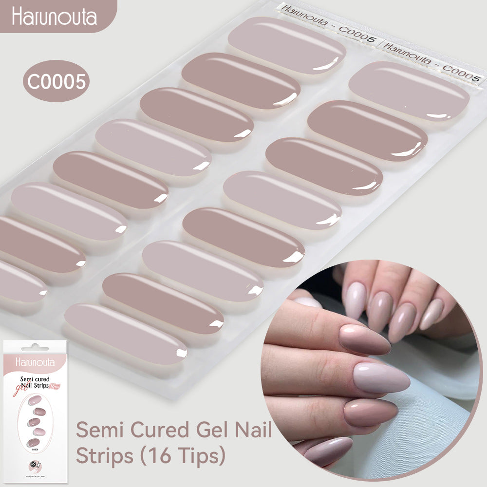 NAILGLOWJP™半硬化ジェルネイルシール 16枚セット｜UV・LEDライト対応・全50種類