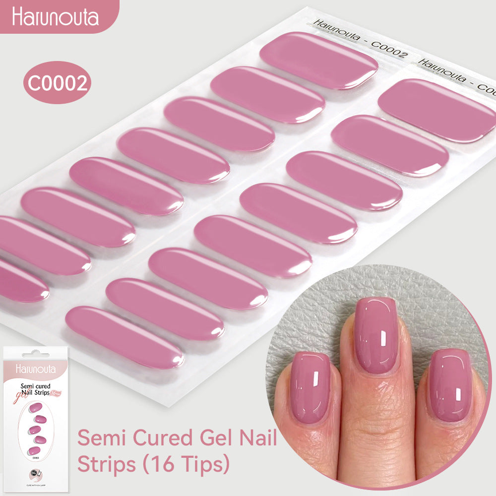 NAILGLOWJP™半硬化ジェルネイルシール 16枚セット｜UV・LEDライト対応・全50種類