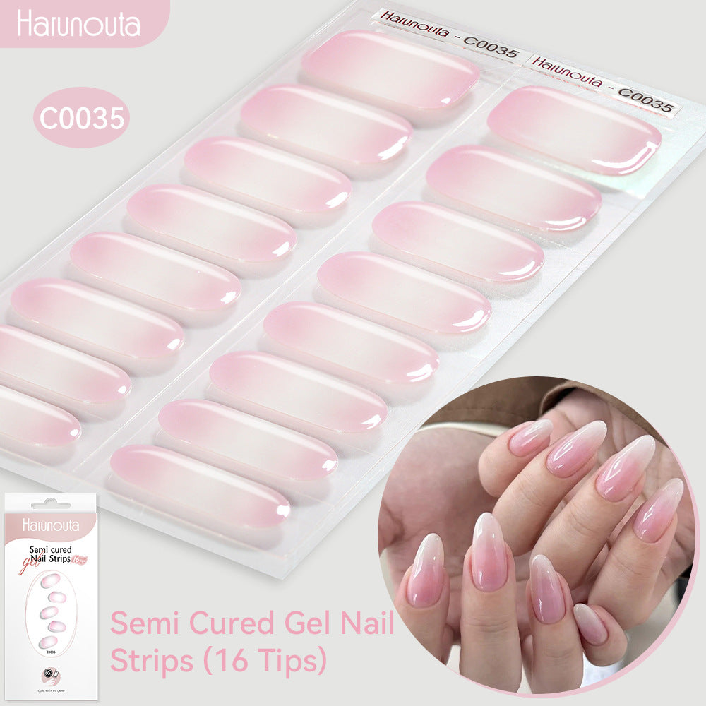NAILGLOWJP™半硬化ジェルネイルシール 16枚セット｜UV・LEDライト対応・全50種類