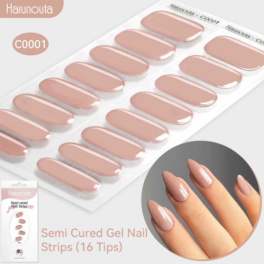 NAILGLOWJP™半硬化ジェルネイルシール 16枚セット｜UV・LEDライト対応・全50種類