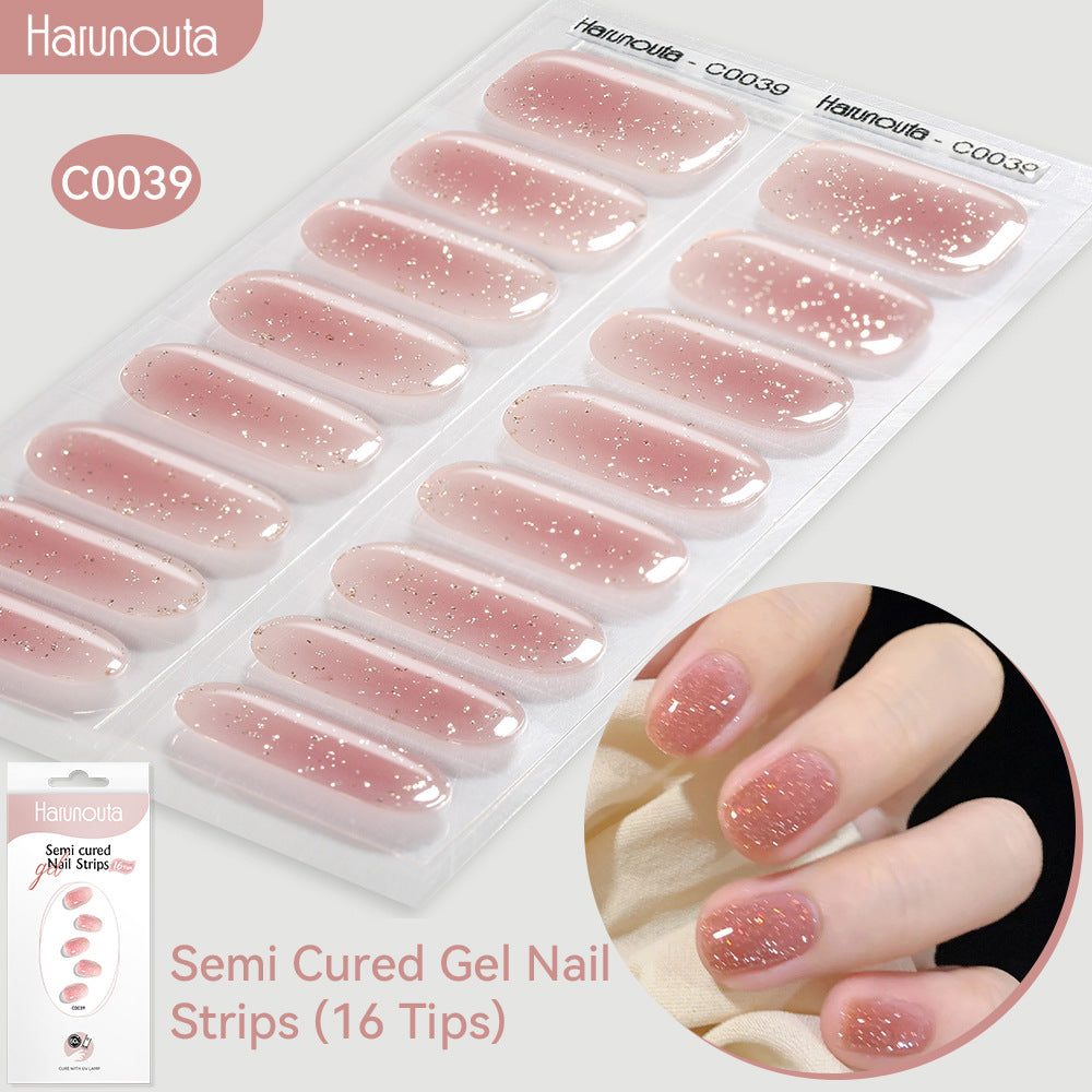 NAILGLOWJP™半硬化ジェルネイルシール 16枚セット｜UV・LEDライト対応・全50種類