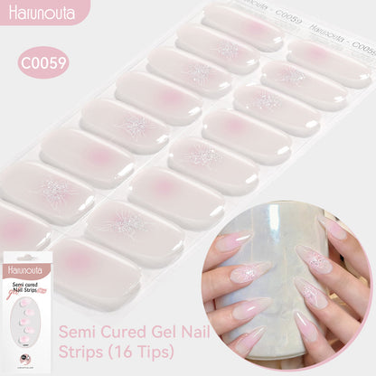 NAILGLOWJP™半硬化ジェルネイルシール 16枚セット｜UV・LEDライト対応・全50種類