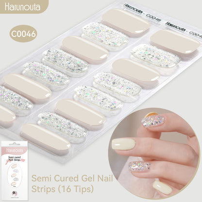 NAILGLOWJP™半硬化ジェルネイルシール 16枚セット｜UV・LEDライト対応・全50種類