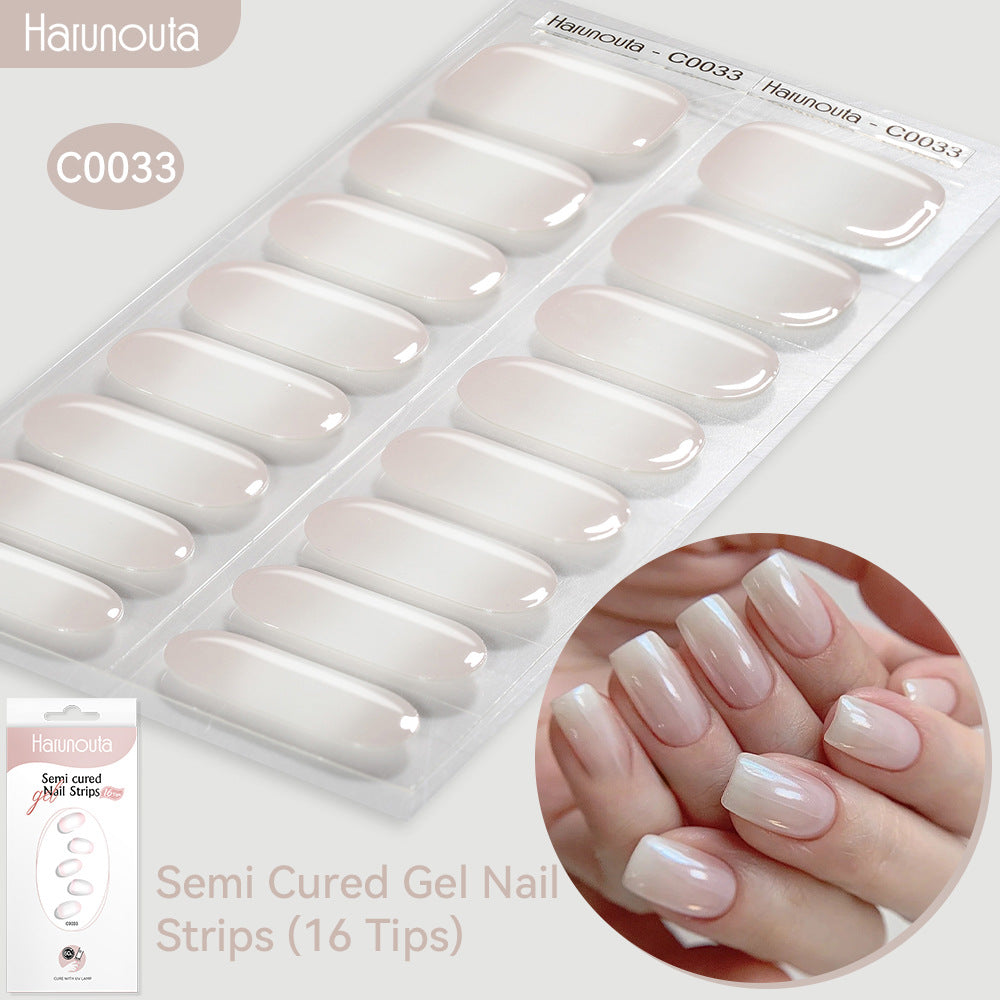 NAILGLOWJP™半硬化ジェルネイルシール 16枚セット｜UV・LEDライト対応・全50種類