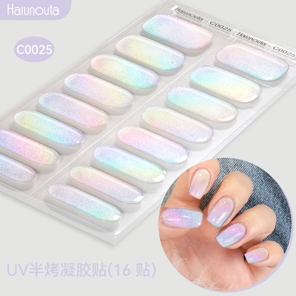 NAILGLOWJP™半硬化ジェルネイルシール 16枚セット｜UV・LEDライト対応・全50種類