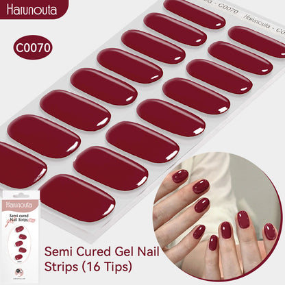 NAILGLOWJP™半硬化ジェルネイルシール 16枚セット｜UV・LEDライト対応・全50種類