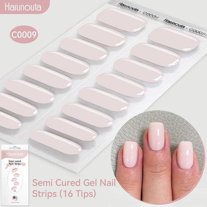 NAILGLOWJP™半硬化ジェルネイルシール 16枚セット｜UV・LEDライト対応・全50種類