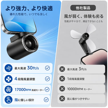 TurboWind™ミニポータブルデスクファン