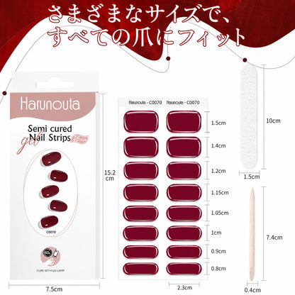 NAILGLOWJP™半硬化ジェルネイルシール 16枚セット｜UV・LEDライト対応・全50種類